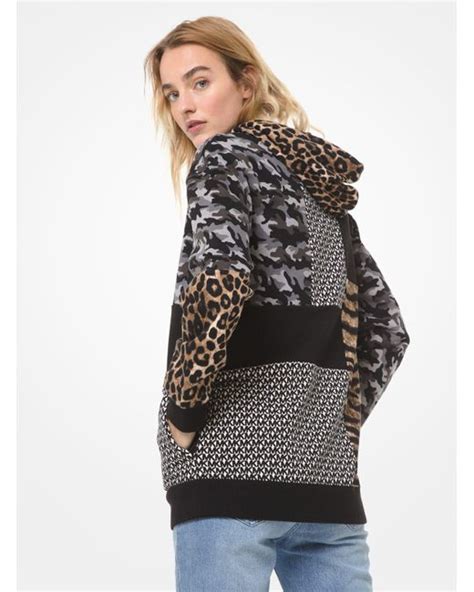 michael kors mixed print hoodie|michael kors hoodie for women.